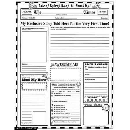 SCHOLASTIC TEACHING RESOURCES Instant Personal Poster Sets: Extra, Extra, Read All About Me, PK30 439152917